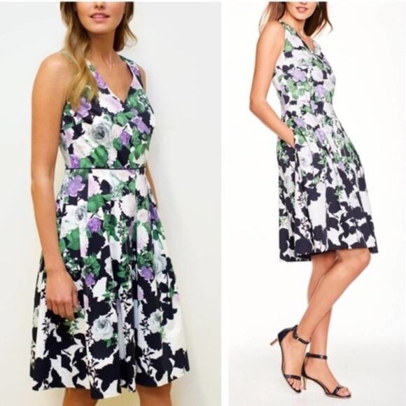 Talbots  Hydrangea Fit and Flare Dress size 6 S - Picture 1 of 8